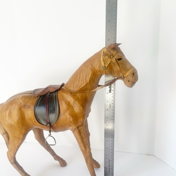 Vintage Leather Horse Sculpture - Picture 6 of 9